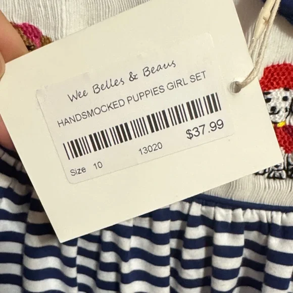 Boutique Striped Embroidered Paw Patrol Kids Dress/Tunic with Ruffle shorts sz10 - Picture 4 of 6